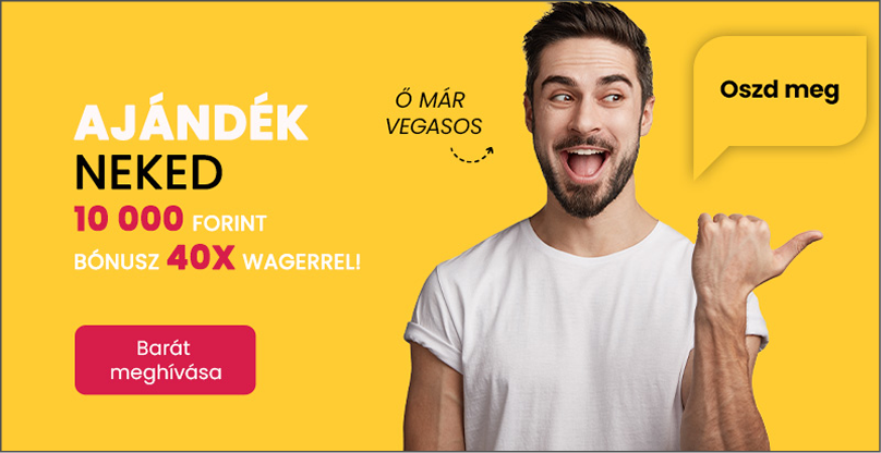 Ajándék neked – 10 000 forint bónusz 40x wagerrel!